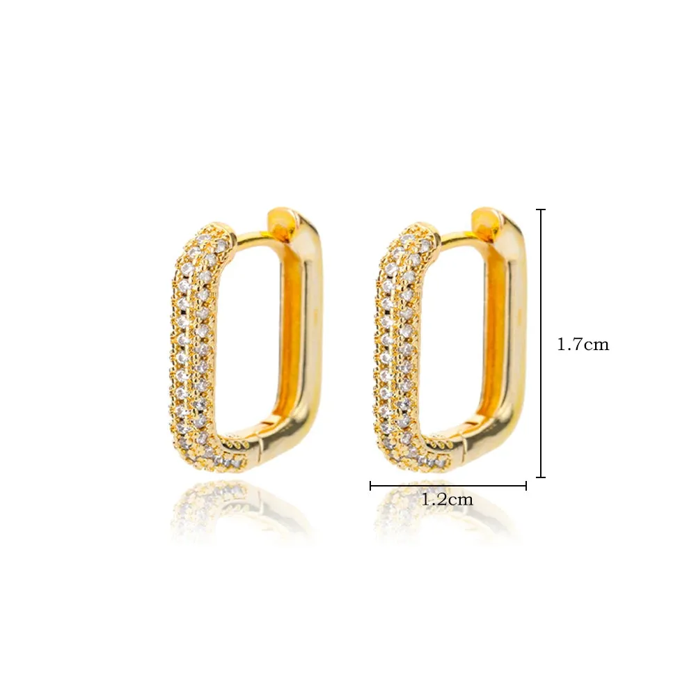 Stainless Steel Hoop Earrings for Women Luxury Gold Color