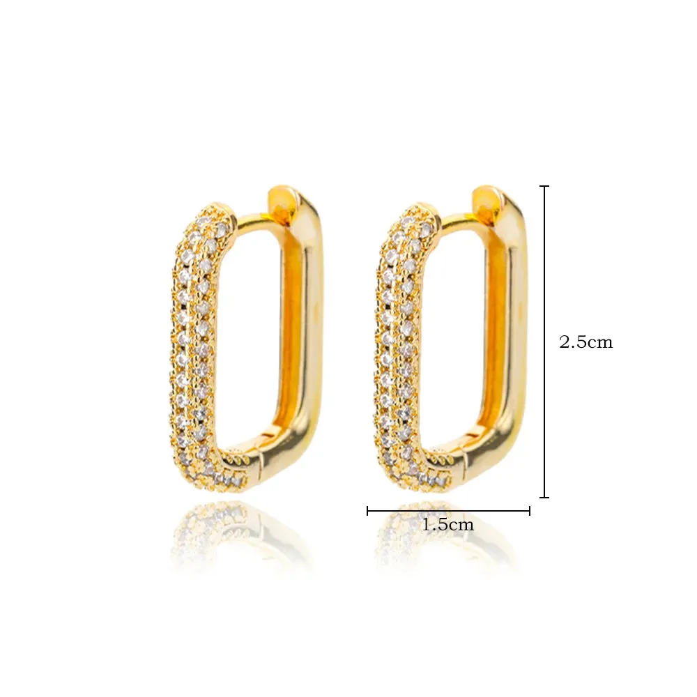 Stainless Steel Hoop Earrings for Women Luxury Gold Color