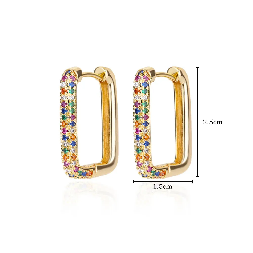 Stainless Steel Hoop Earrings for Women Luxury Gold Color