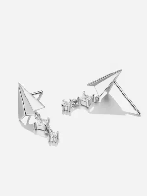 Star Dream Small Aircraft Earrings Unique Design High end Earrings