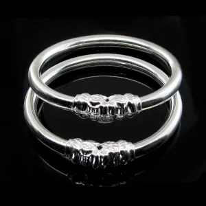 Sterling Silver Kids Bangles Bracelet - Pair