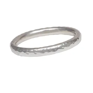 Sterling Silver Thick Hammered Bangle