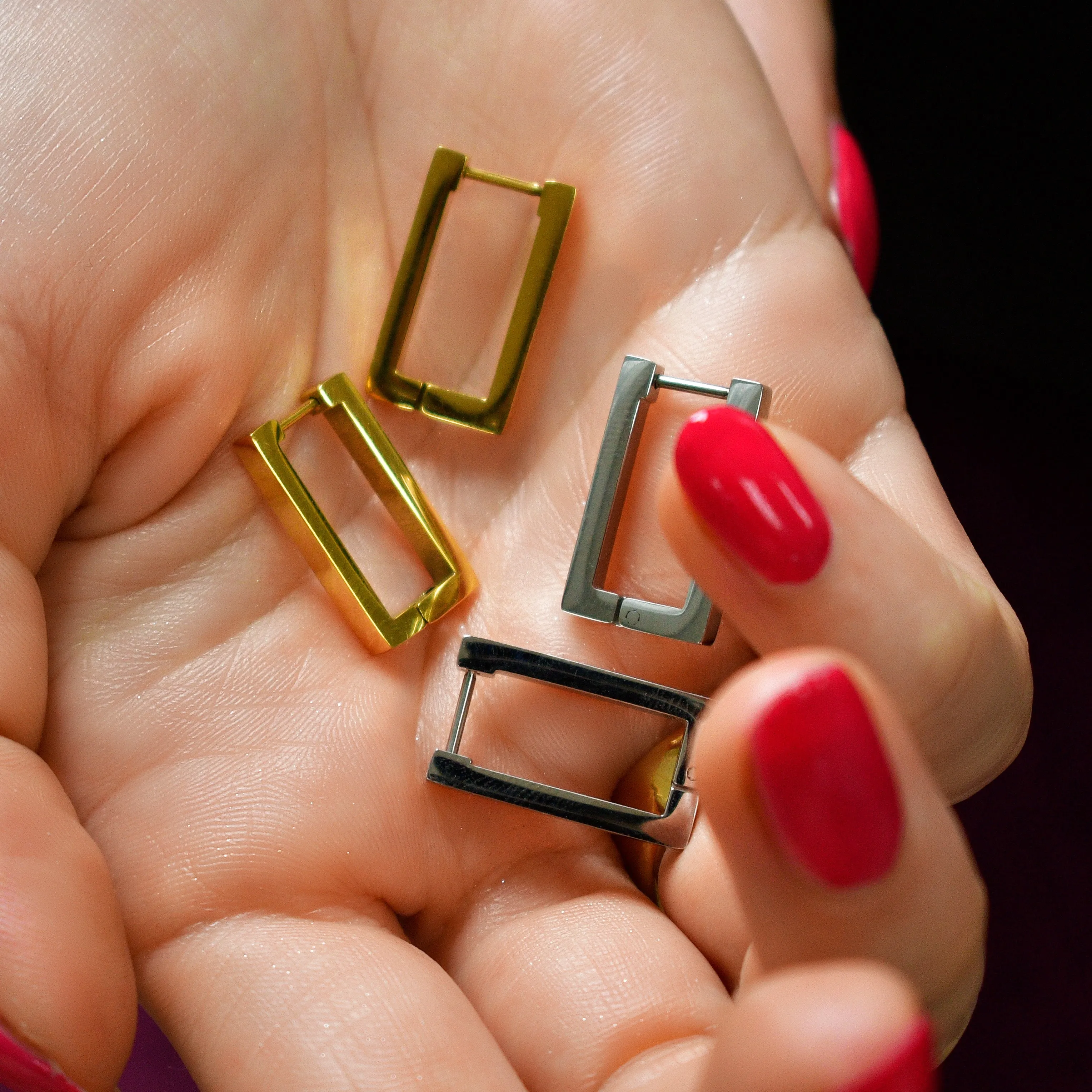 Stylish Gold Hoop Earrings