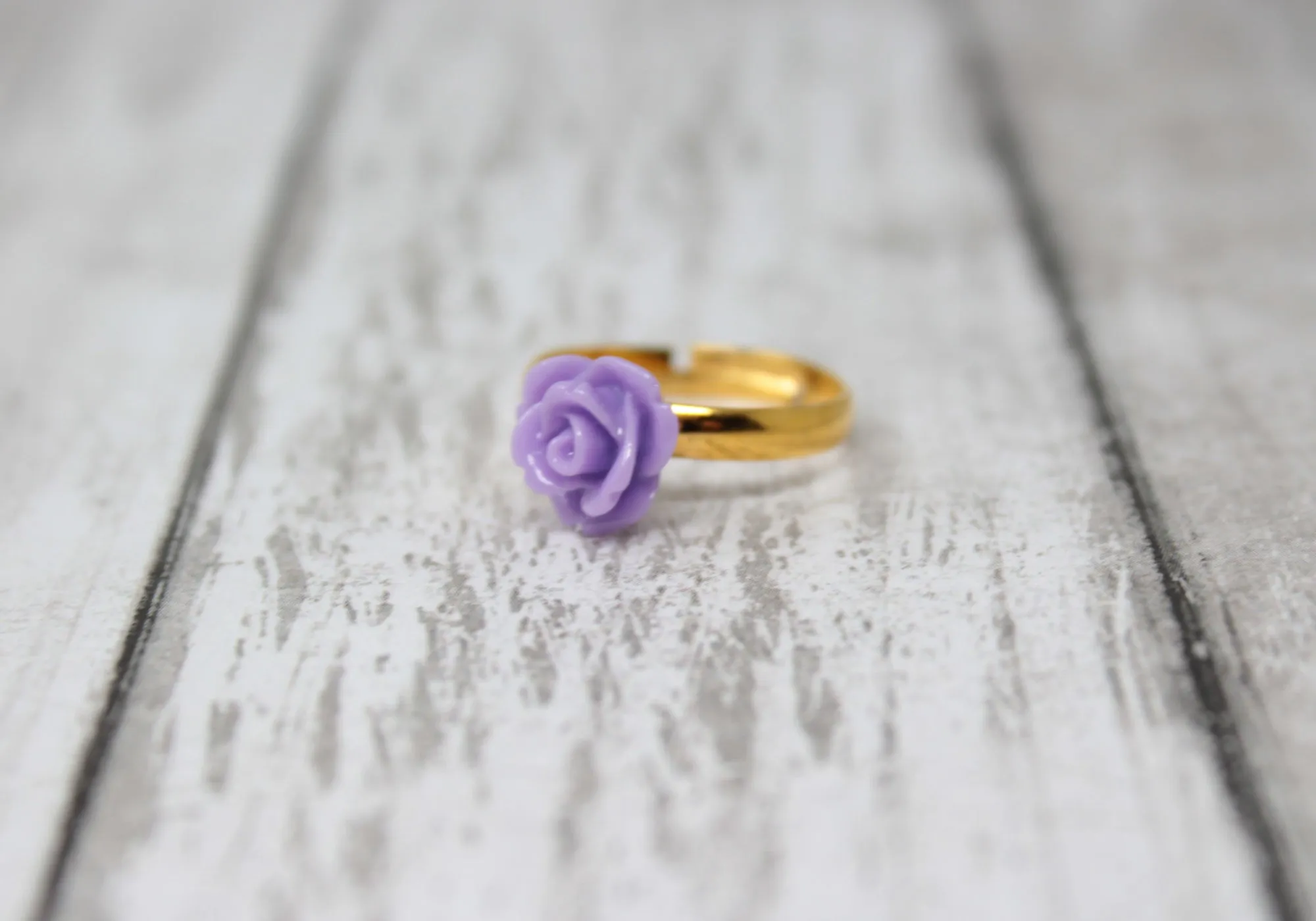 Tiny Petals Stacking Ring ~ Violet Rose