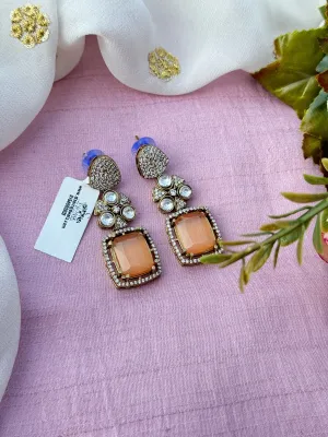 Tradition and Elegance Classic Victorian-Style Polki and Kundan Earring Studs