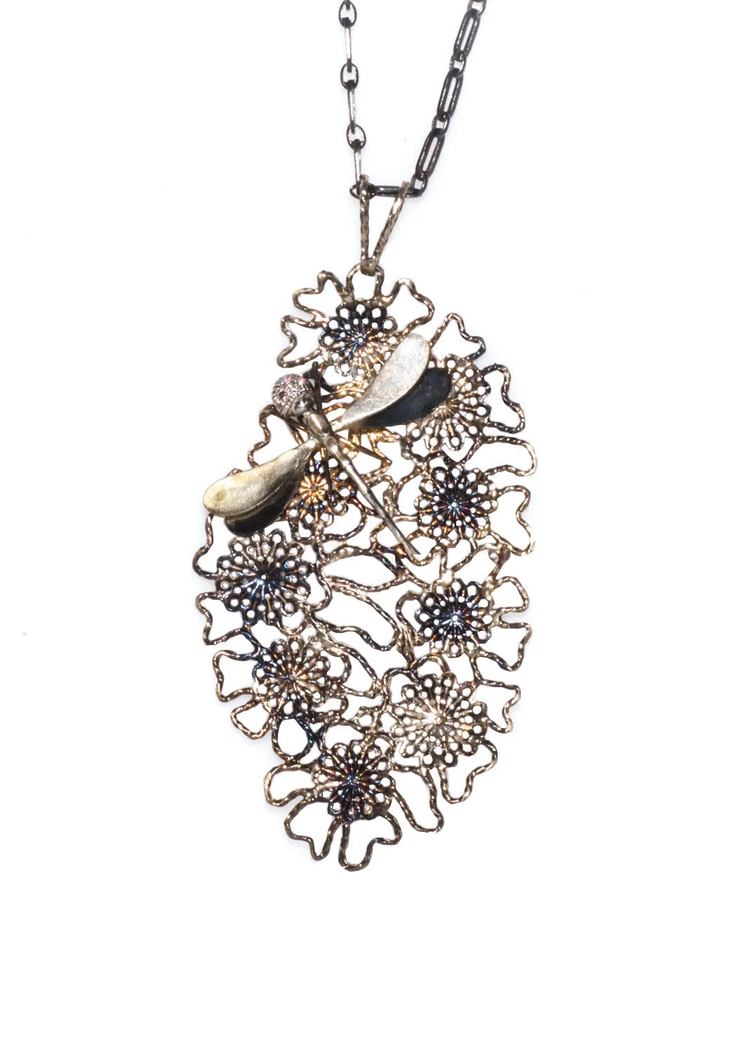 Vernissage Sterling Silver Happy Dragonfly Pendant Necklace
