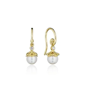 Verragio Floret Cap Pearl Dangle Earring