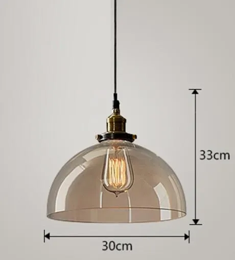 Vintage Amber Dome Pendant Light