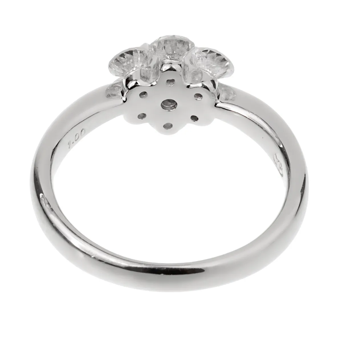 Vintage Flower Platinum Diamond Ring Sz 5 1/2