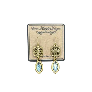 Vintage Reproduction Clover & Crystal Earrings