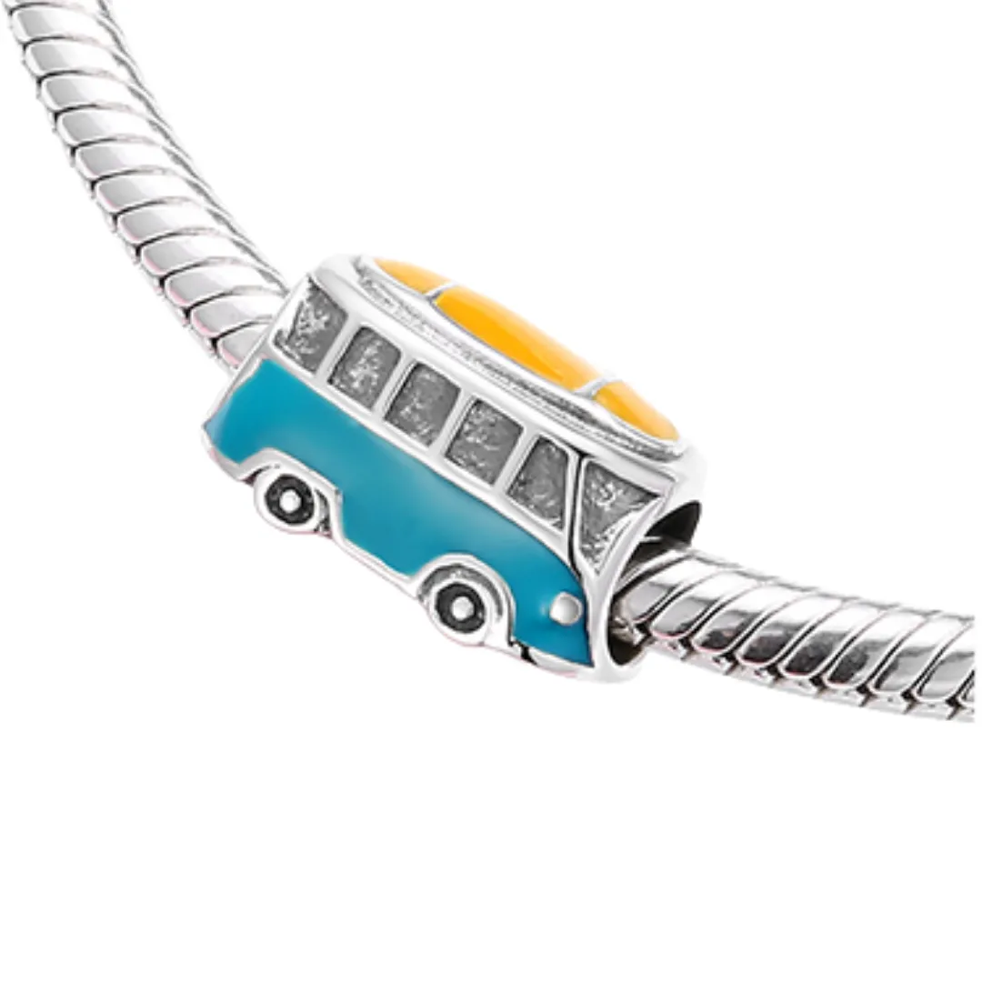 VW Transporter Hippie Van Charm 925 Sterling Silver