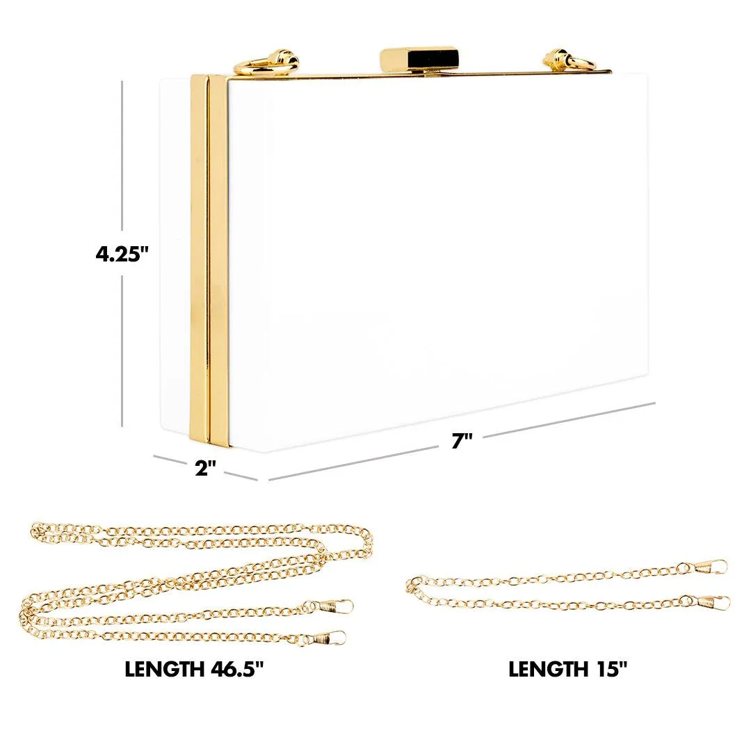 White Acrylic Clutch Purse