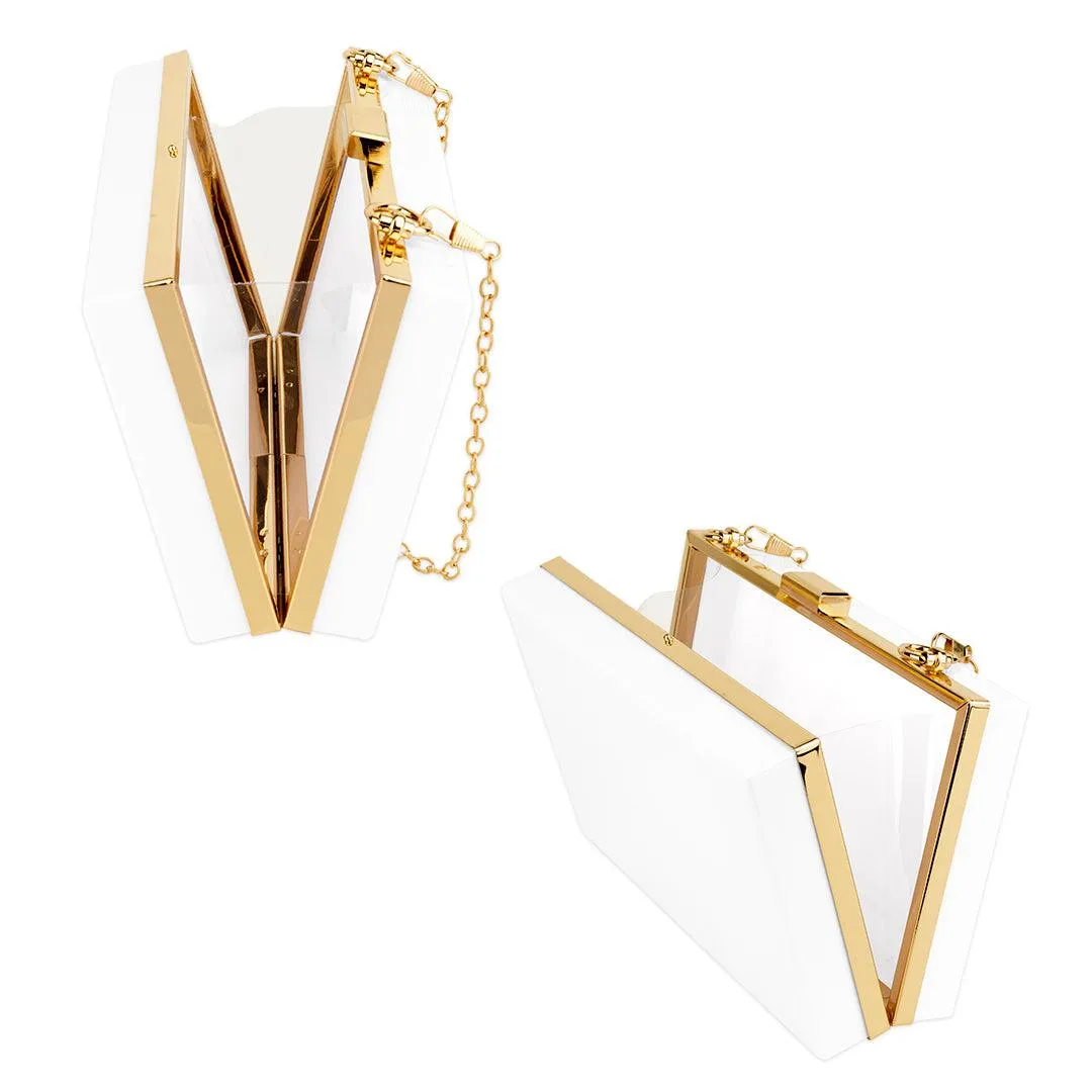 White Acrylic Clutch Purse