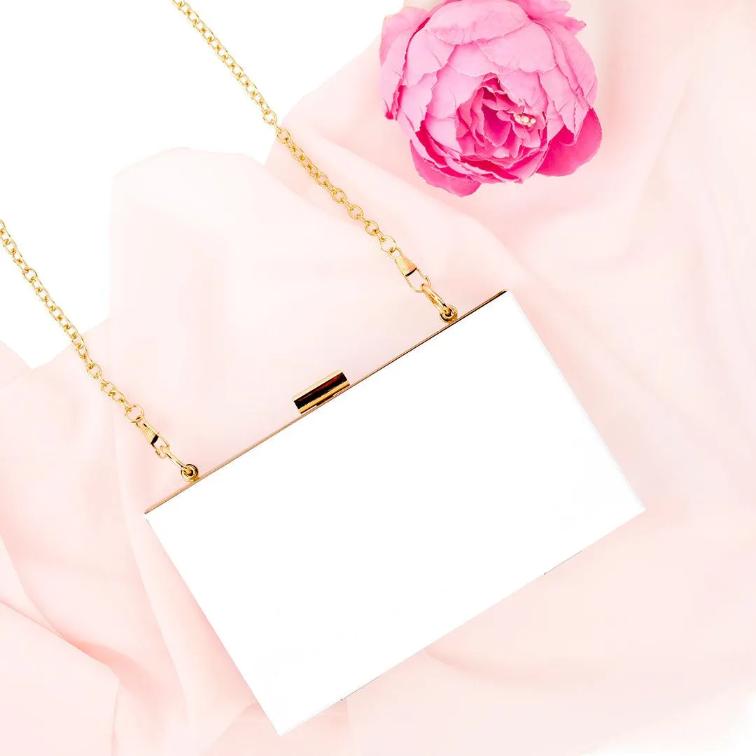 White Acrylic Clutch Purse