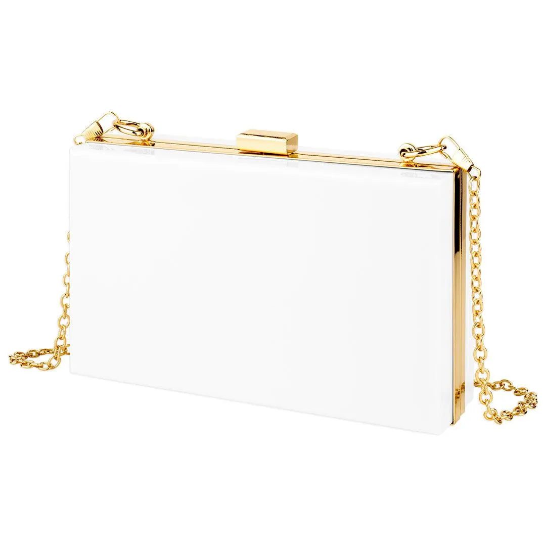 White Acrylic Clutch Purse