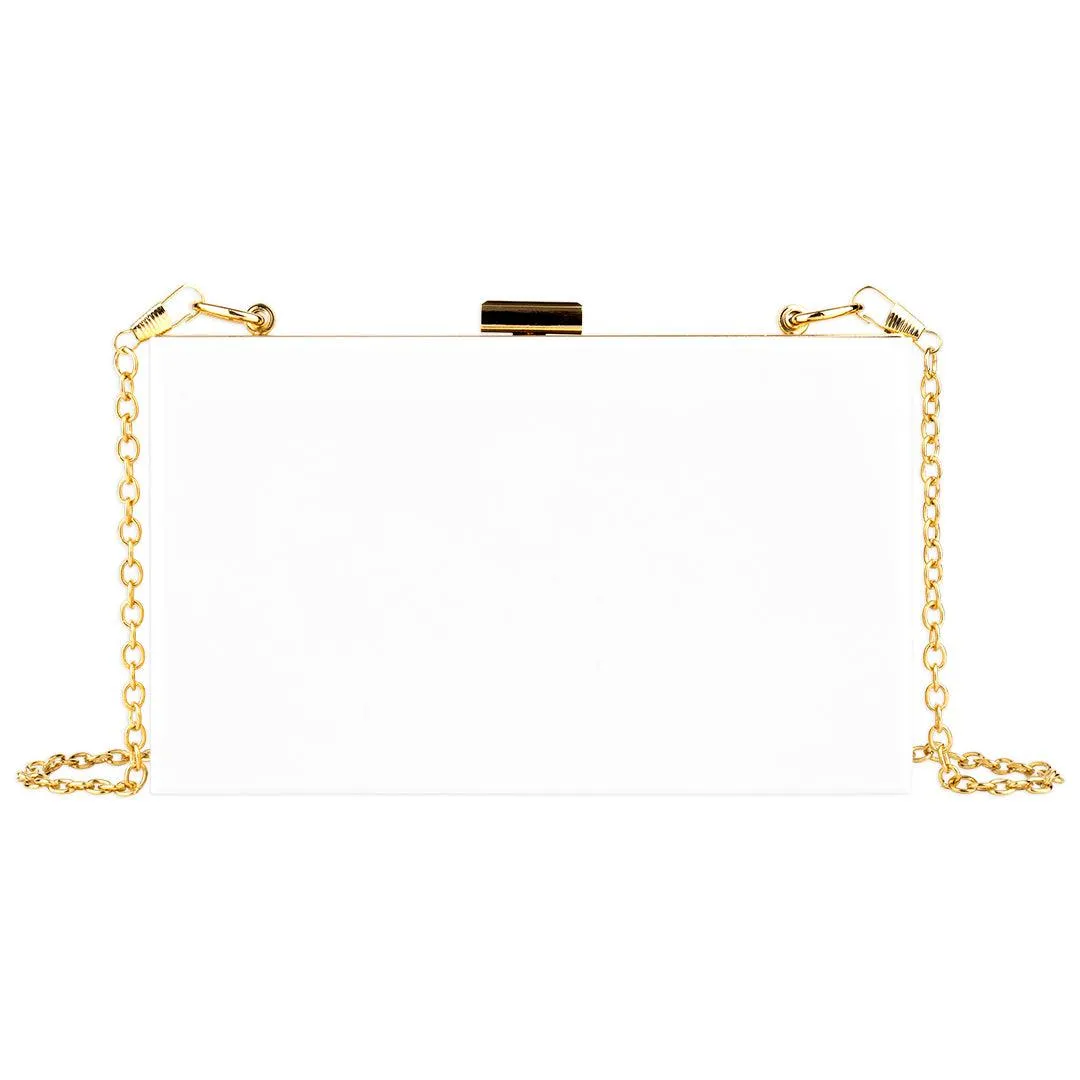 White Acrylic Clutch Purse