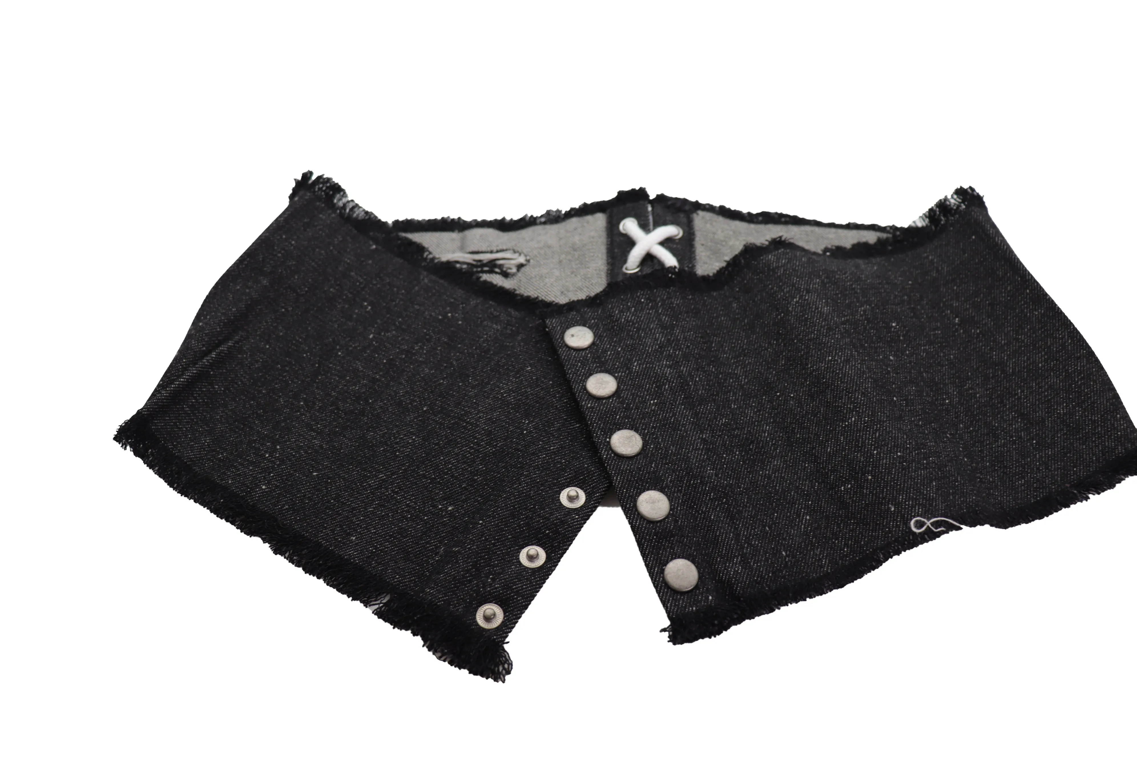 Wide Tie Corset Black Denim Jeans Fashion High Waist Belt Fit Size S